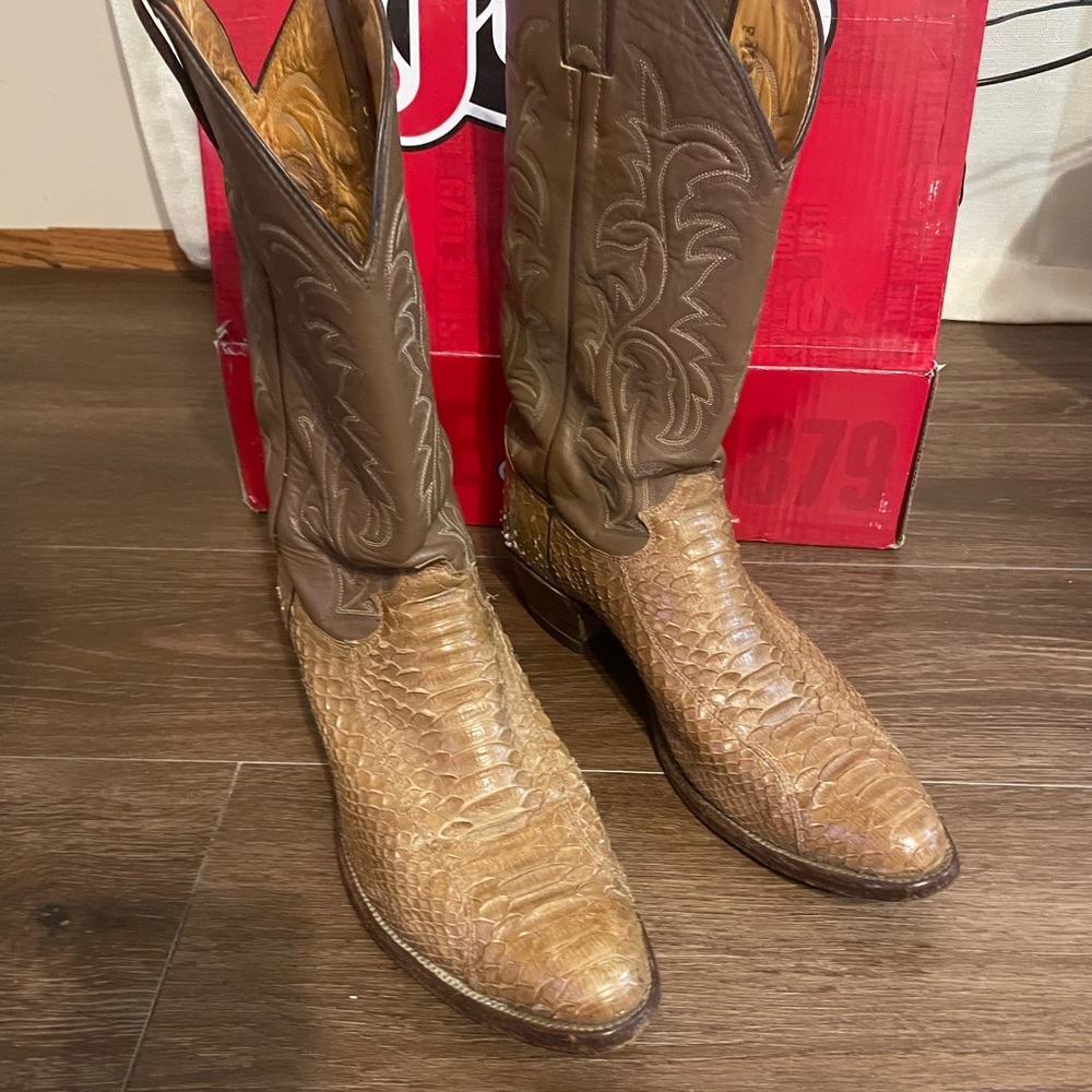 Justin Vintage Genuine Python Cowboy Boots